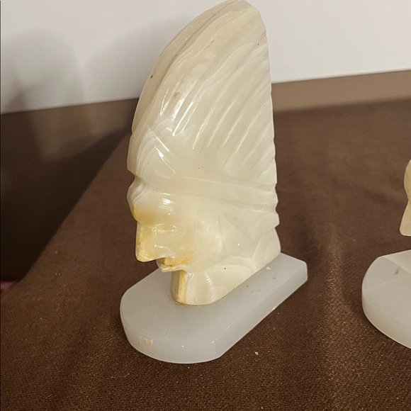 😄Vintage onyx stone Native American carvings bookends - Picture 8 of 8